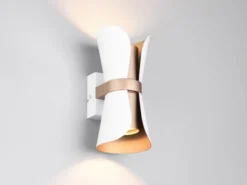 LED Wandlampe Weiß Coffee mit Updown Lichtaustritt, Höhe 21cm