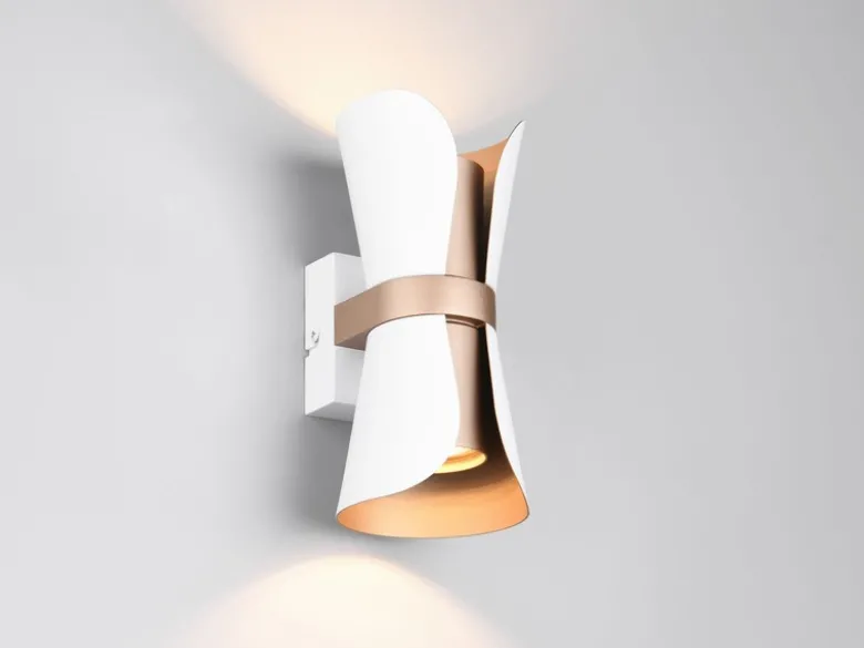 LED Wandlampe Weiß Coffee mit Updown Lichtaustritt, Höhe 21cm