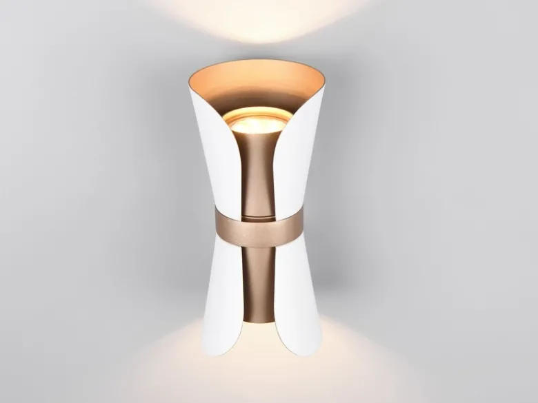 LED Wandlampe Weiß Coffee mit Updown Lichtaustritt, Höhe 21cm
