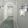 LED Wandlaterne in Chrom für Badezimmer & Wohnraum, Höhe 21cm