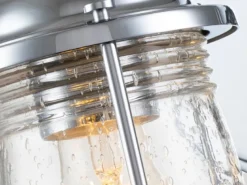 LED Wandlaterne in Chrom für Badezimmer & Wohnraum, Höhe 21cm