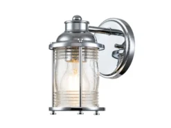 LED Wandlaterne in Chrom für Badezimmer & Wohnraum, Höhe 21cm