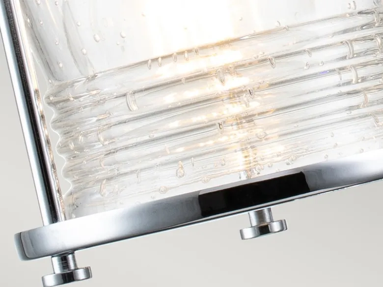 LED Wandlaterne in Chrom für Badezimmer & Wohnraum, Höhe 21cm
