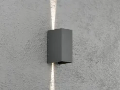 LED Wandleuchte ALU 2er SET Anthrazit Lichtaustritt verstellbar IP54 Höhe 17cm