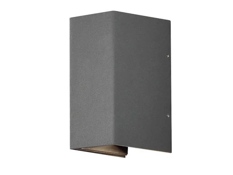 LED Wandleuchte ALU 2er SET Anthrazit Lichtaustritt verstellbar IP54 Höhe 17cm