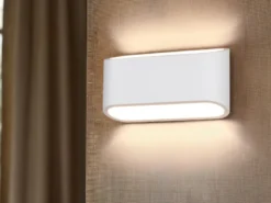 LED Wandleuchte aus Gips mit Up and Down Lichteffekt, Breite 23cm