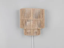 LED Wandleuchte aus Papiergarn mit Stecker und Schalter, Höhe 24cm