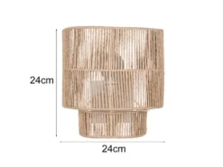 LED Wandleuchte aus Papiergarn mit Stecker und Schalter, Höhe 24cm