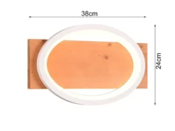 LED Wandleuchte BARCA dimmbar mit Naturholz & Metall Weiß, Breite 38cm