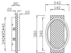 LED Wandleuchte BARCA dimmbar mit Naturholz & Metall Weiß, Breite 38cm