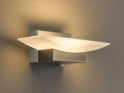 LED Wandleuchte BOWL Silber mit Schalter, dimmbar & CCT Lichtfarbe, Breite 20cm