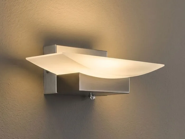 LED Wandleuchte BOWL Silber mit Schalter, dimmbar & CCT Lichtfarbe, Breite 20cm