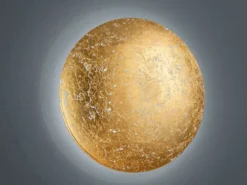 LED Wandleuchte CHIROS aus Metall, indirekte Beleuchtung in Blattgold, Ø 22cm