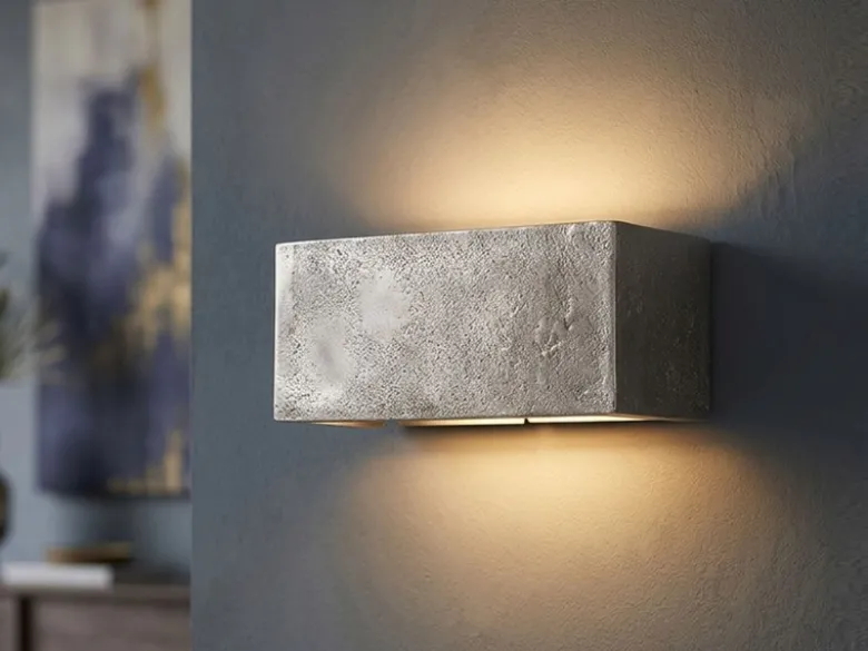 LED Wandleuchte COG Up Down, Silber Antik, verstellbares Licht, Breite 23cm