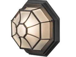 LED Wandleuchte / Deckenlampe für Außen schwarz mit gefrostetem Acrylglas Ø 27cm