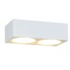 LED Wandleuchte eckig aus Gips mit Up and Down Lichteffekt, Breite 23cm