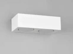 LED Wandleuchte eckig aus Gips mit Up and Down Lichteffekt, Breite 23cm