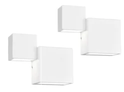 LED Wandleuchte 2er Set Up and Down Light Weiß matt in 3 Stufen dimmbar, B: 20cm