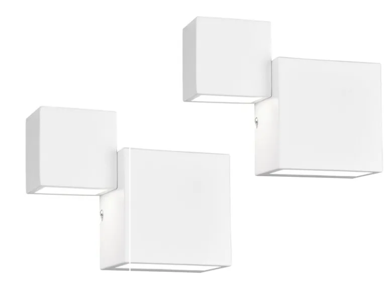 LED Wandleuchte 2er Set Up and Down Light Weiß matt in 3 Stufen dimmbar, B: 20cm