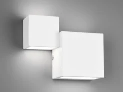LED Wandleuchte 2er Set Up and Down Light Weiß matt in 3 Stufen dimmbar, B: 20cm