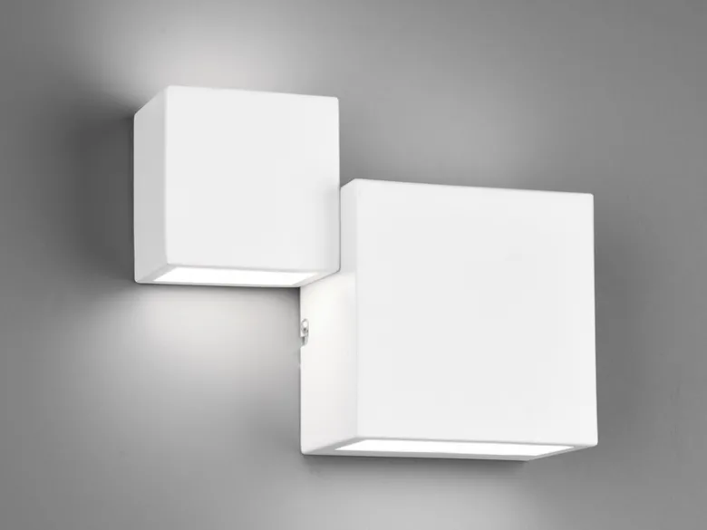 LED Wandleuchte 2er Set Up and Down Light Weiß matt in 3 Stufen dimmbar, B: 20cm
