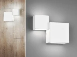 LED Wandleuchte 2er Set Up and Down Light Weiß matt in 3 Stufen dimmbar, B: 20cm