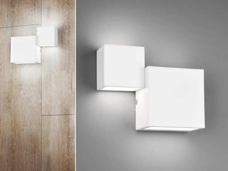 LED Wandleuchte 2er Set Up and Down Light Weiß matt in 3 Stufen dimmbar, B: 20cm