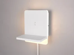 LED Wandleuchte FAIRFIELD Weiß mit Stecker, Schalter & Ladefunktion, Höhe 20cm