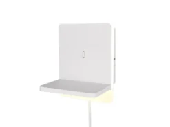 LED Wandleuchte FAIRFIELD Weiß mit Stecker, Schalter & Ladefunktion, Höhe 20cm