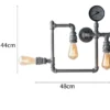 LED Wandleuchte 3-flammig in Wasserrohr Optik, Grau antik, Breite 48cm