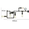 LED Wandleuchte 5-flammig in Wasserrohr Optik, Rost, Breite 109cm