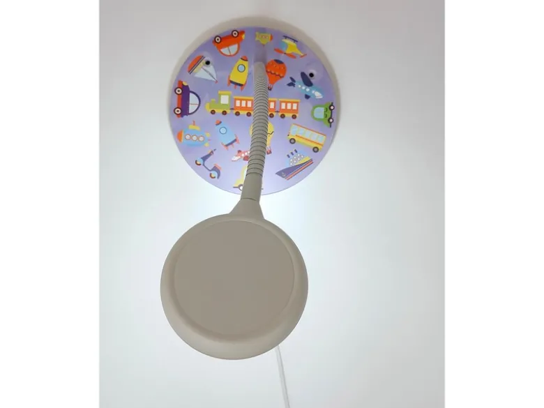 LED Wandleuchte für Kinderzimmer mit Fahrzeug-Motiven, Flexarm, Höhe 20cm