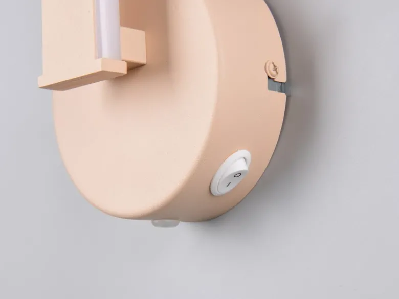 LED Wandleuchte GINKO für innen modern mit Schalter, Beige, Höhe 45cm
