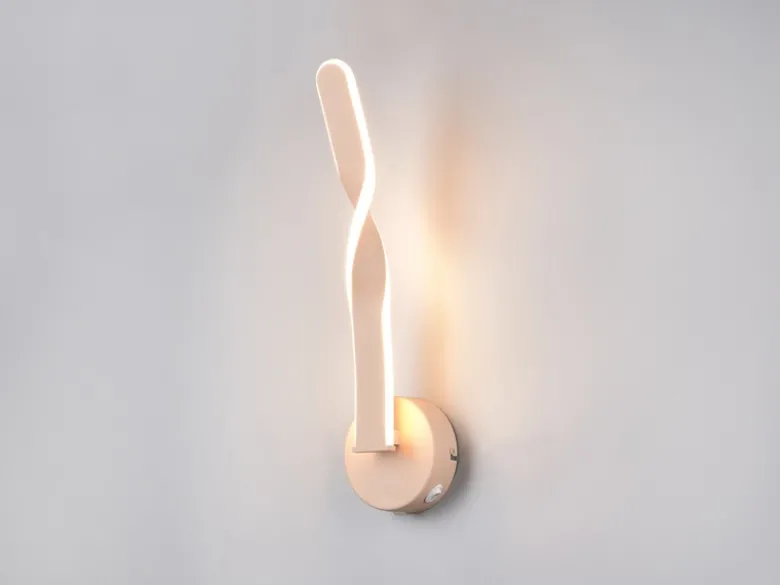 LED Wandleuchte GINKO für innen modern mit Schalter, Beige, Höhe 45cm