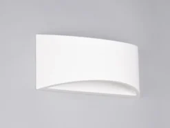 LED Wandleuchte halbrund aus Gips mit Up and Down Lichteffekt, Breite 30cm