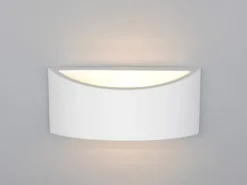 LED Wandleuchte halbrund aus Gips mit Up and Down Lichteffekt, Breite 30cm