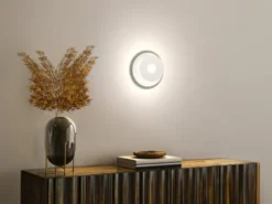 LED Wandleuchte HENNES Weiß rund mit verstellbarem Ring, Ø 18cm