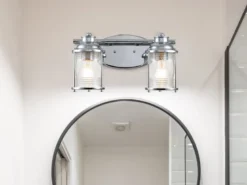 LED Wandleuchte in Chrom für Badezimmer & Wohnraum, 2-flammig Breite 36cm