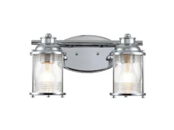 LED Wandleuchte in Chrom für Badezimmer & Wohnraum, 2-flammig Breite 36cm