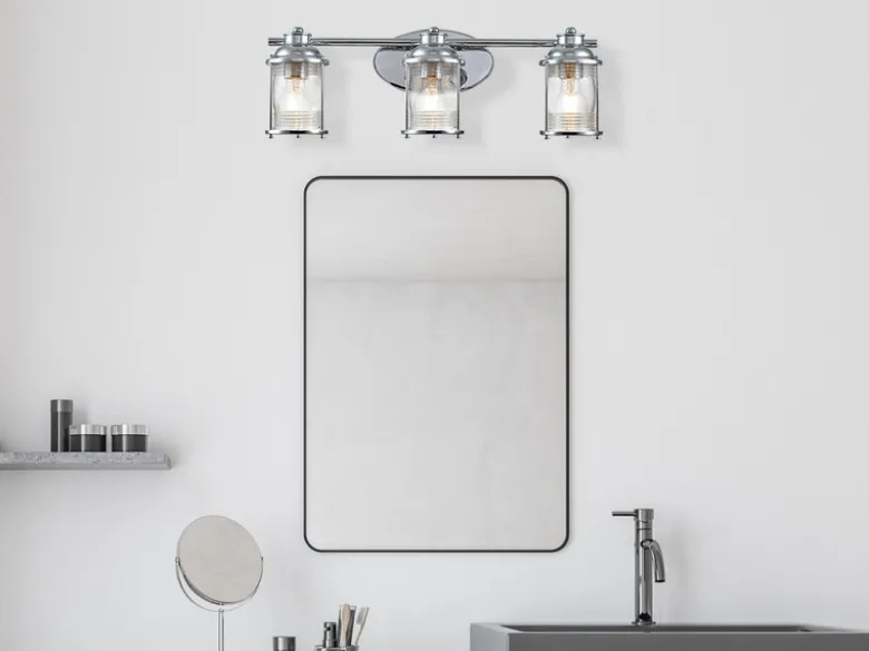 LED Wandleuchte in Chrom für Badezimmer & Wohnraum, Breite 61cm