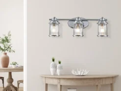 LED Wandleuchte in Chrom für Badezimmer & Wohnraum, Breite 61cm