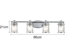 LED Wandleuchte in Chrom für Badezimmer & Wohnraum, Breite 86cm