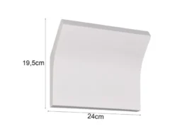 LED Wandleuchte, indirekte Beleuchtung aus Gips bemalbar, Breite 24cm