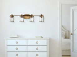 LED Wandleuchte in Messing für Badezimmer & Wohnraum, Breite 86cm
