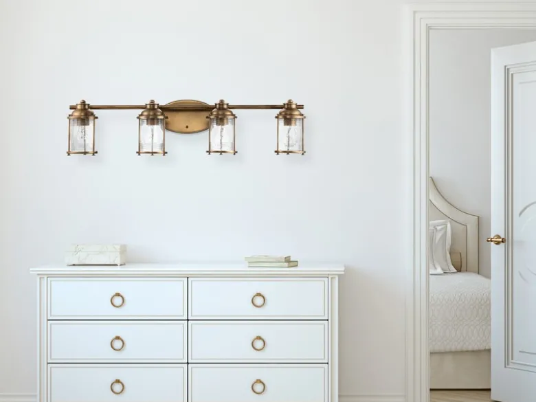 LED Wandleuchte in Messing für Badezimmer & Wohnraum, Breite 86cm