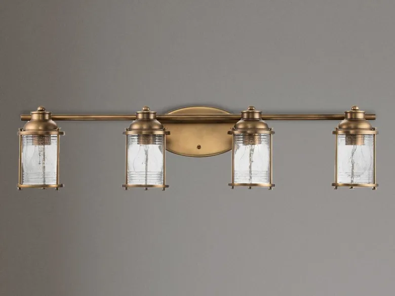 LED Wandleuchte in Messing für Badezimmer & Wohnraum, Breite 86cm