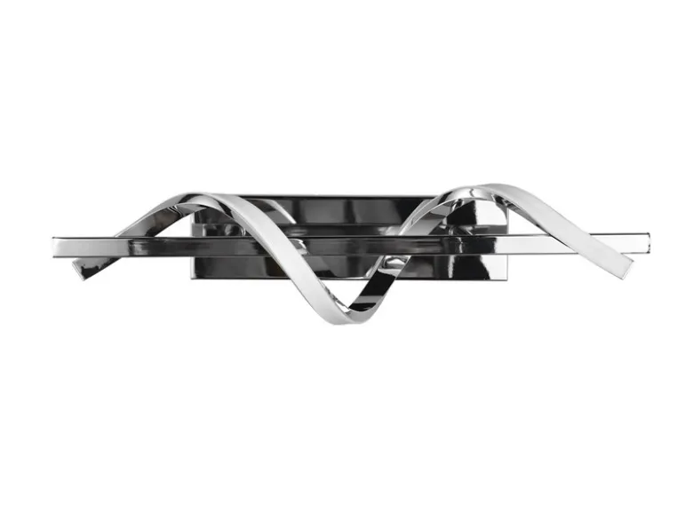 LED Wandleuchte ISABEL Spirale Chrom 3 Stufen Dimmer, Breite 46cm