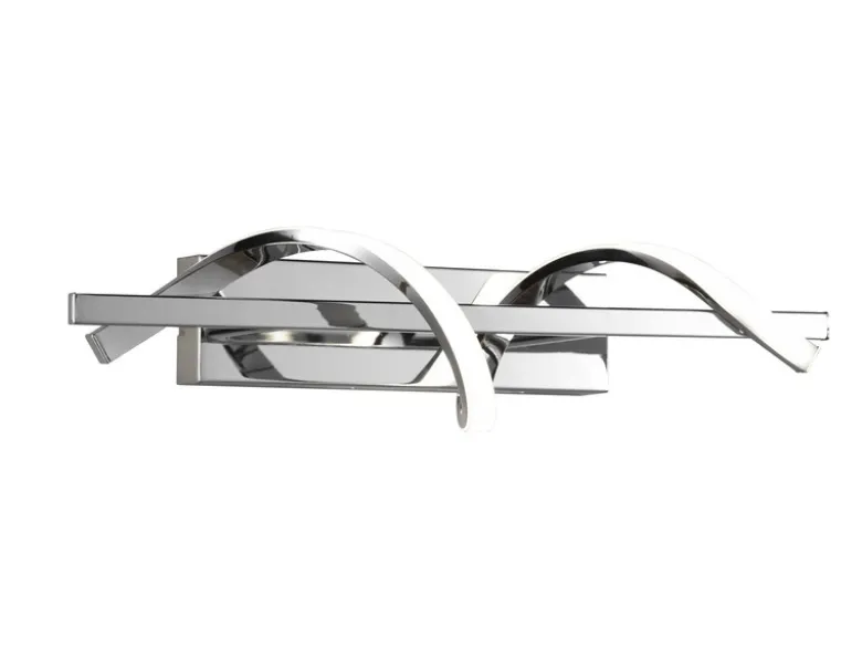 LED Wandleuchte ISABEL Spirale Chrom 3 Stufen Dimmer, Breite 46cm