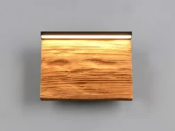 LED Wandleuchte KALEA aus Naturholz flach & dimmbar, Breite 20cm