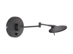 LED Wandleuchte KAZAN Schwarz verstellbar stufenlos dimmbar, Breite 55cm
